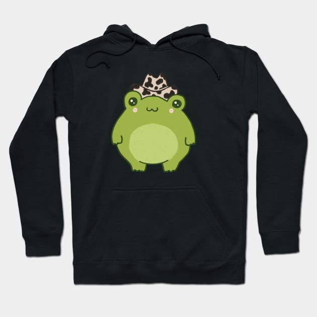 Yee-Haw Kawaii: Cute Frog Rocks a Cowboy Hat - A Charming Cottagecore Aesthetic for Cowboy and Cowgirl Hearts Hoodie by Ministry Of Frogs